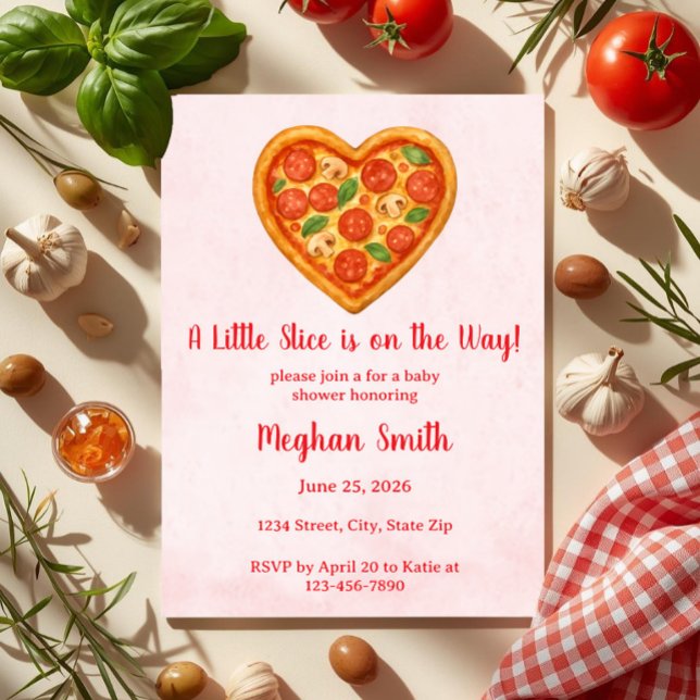 Invitación a la Fiesta de Bebé con Pizza en Forma  (Subido por el creador)