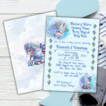 Invitación a la Fiesta de Bebé de Arándanos y Gnom