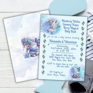 Invitación a la Fiesta de Bebé de Arándanos y Gnom