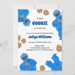 Invitación a la fiesta de bebé de Cookie Monster