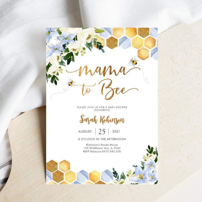 Invitación a la Fiesta de Bebé de Mamá Abeja (Subido por el creador)