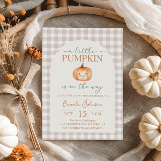 Invitación a la fiesta de bebé de otoño Little Pum