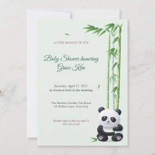 Invitación a la fiesta de bebé de Panda y Bambú
