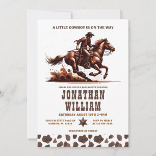 Invitación a la fiesta de bebé de vaquero occident