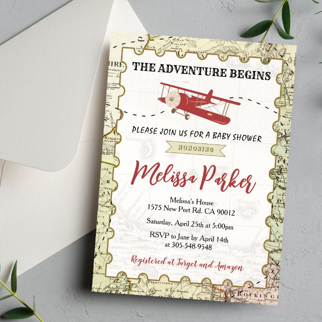 Invitación a la Fiesta de Bebé de Viaje La Aventur (Subido por el creador)