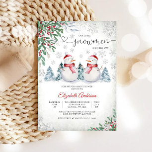 Invitación a la Fiesta de Bebé del Muñeco de Nieve