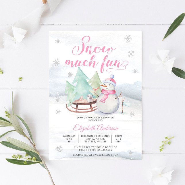 Invitación a la Fiesta de Bebé del Muñeco de Nieve (Subido por el creador)