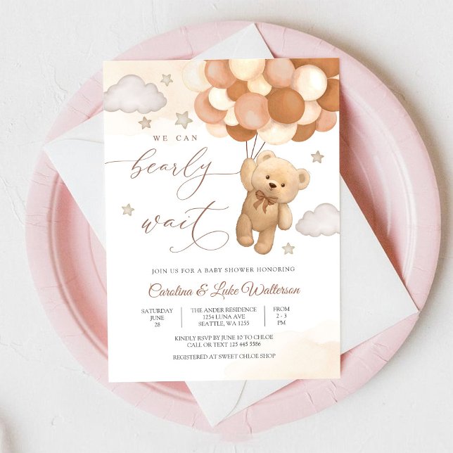Invitación a la Fiesta de Bebé del Osito de Peluch (Subido por el creador)