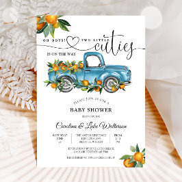 Invitación a la Fiesta de Bebé Gemelos Niños Lindo