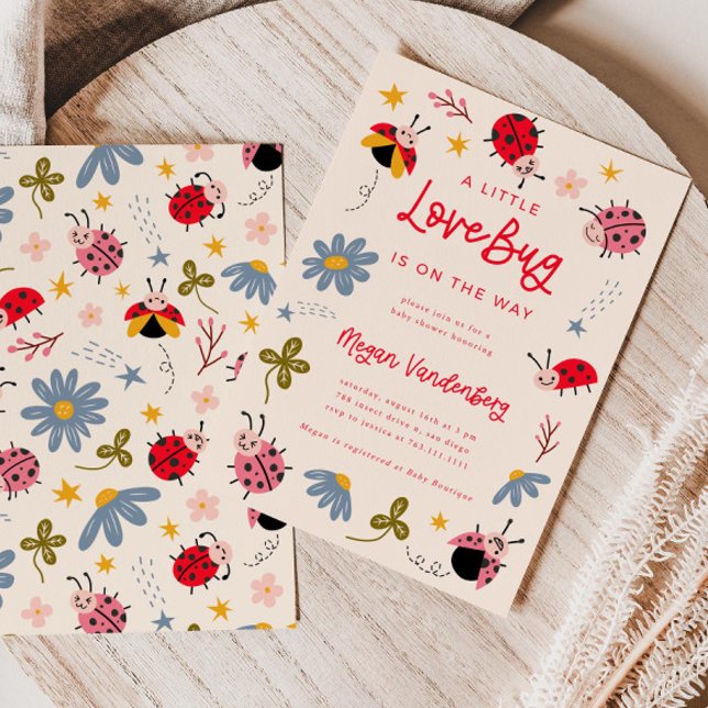Invitación a la Fiesta de Bebé Love Bug | Invitaci (Subido por el creador)