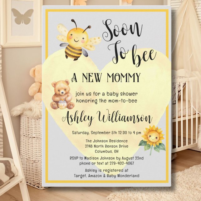 Invitación a la fiesta de bebé Oso de Miel Mamá-ab (Subido por el creador)