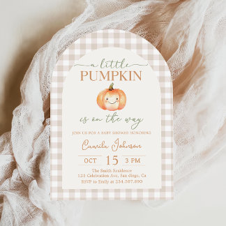 Invitación a la fiesta de bebé Otoño Calabacita