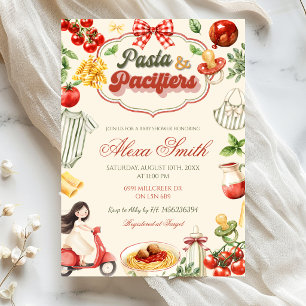 Invitación a la fiesta de bebé Pasta & Chupetes
