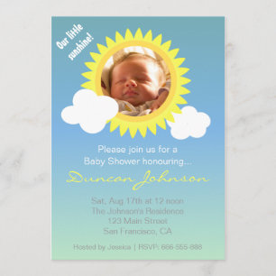 Invitación a la Fiesta de Bebé: Pequeño Sol y Nube