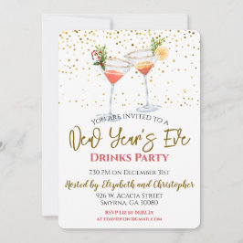 Invitación a la fiesta de bebidas de Nochevieja