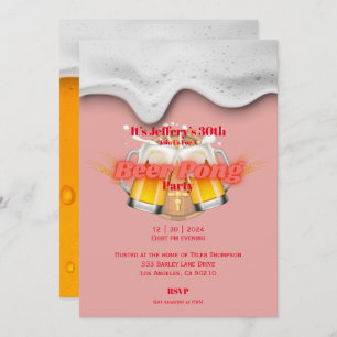 Invitación a la fiesta de Beer pong
