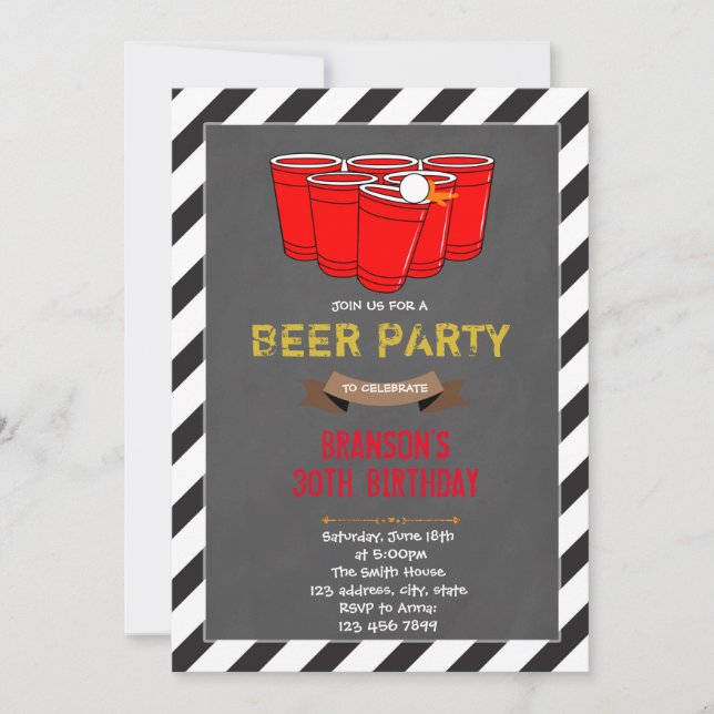 Invitación a la fiesta de Beerpong (Anverso)