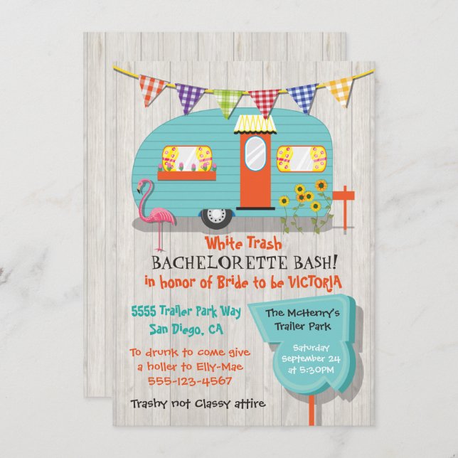 Invitación a la fiesta de bienvenida de White Tras (Anverso / Reverso)