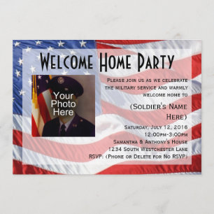 Invitación a la fiesta de bienvenida militar con b