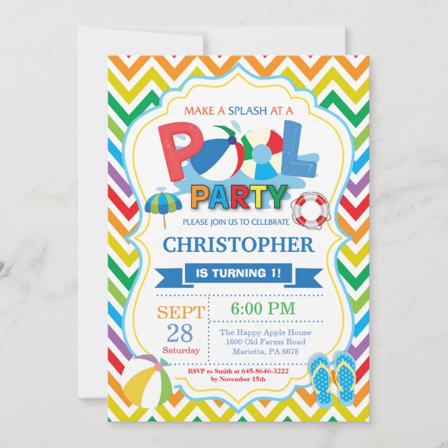 Invitación a la fiesta de billar Chico de chispas  (Anverso)