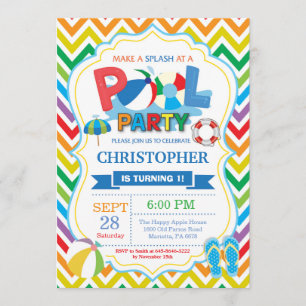 Invitación a la fiesta de billar Chico de chispas 