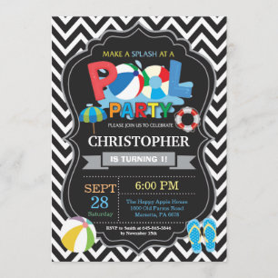 Invitación a la fiesta de billar Chico Splash Negr