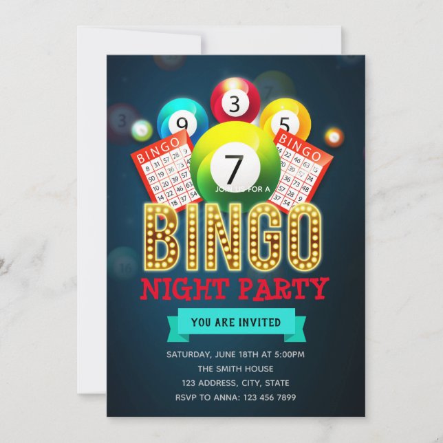 Invitación a la fiesta de Bingo (Anverso)