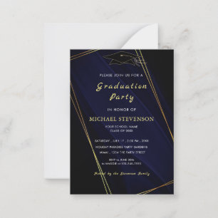 Invitación a la fiesta de Black Grad con marco de