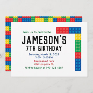 Invitación a la fiesta de bloques de construcción
