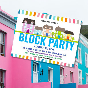 Invitación a la fiesta de bloques de vecindad