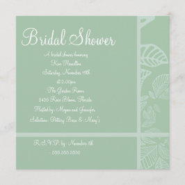 Invitación a la fiesta de boda con menta y hoja bl