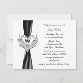 Invitación a la fiesta de boda de cisnes de plata