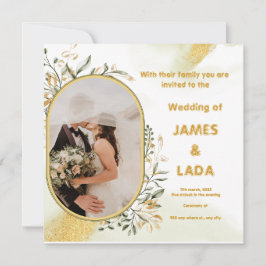 Invitación a la Fiesta de Boda de Oro Verde de Luj