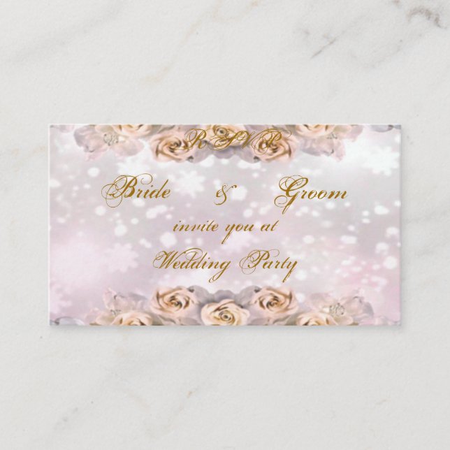 Invitación a la fiesta de boda de rosas - (Anverso)