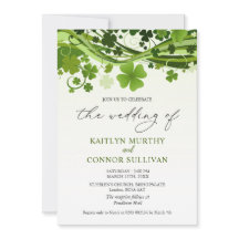 Invitación a la fiesta de boda de Shamrock Swirls
