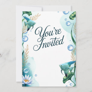 Invitación a la fiesta de boda del acuario de los