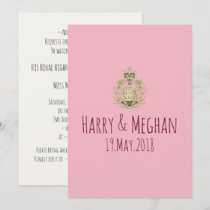 Invitación a la fiesta de boda real de Harry y Meg