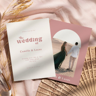 Invitación a la fiesta de boda Rosa retro Dusty