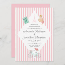 Invitación a la fiesta de boda temática de París