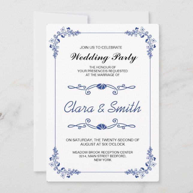 Invitación a la fiesta de bodas (Anverso)