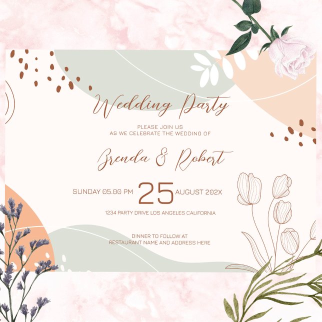 Invitación a la fiesta de bodas de formas abstract (Subido por el creador)