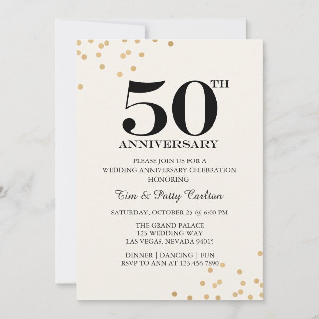 invitación a la fiesta de bodas de oro por 50 aniv (Anverso)