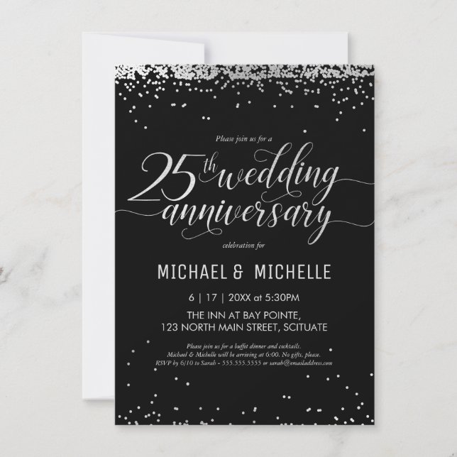 Invitación a la fiesta de bodas de plata número 25 (Anverso)