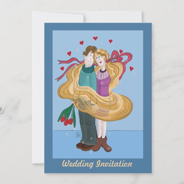 Invitación a la fiesta de bodas entrelazadas (Anverso)