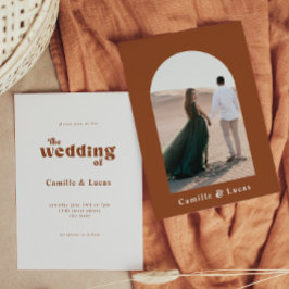 Invitación a la fiesta de bodas retro terracota