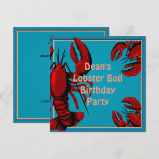 Invitación a la fiesta de boil de la langosta de c