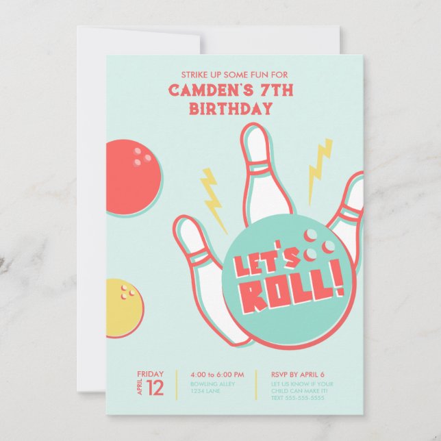 Invitación a la fiesta de bolos (Anverso)