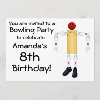 Invitación a la fiesta de bolos de Cumpleaños