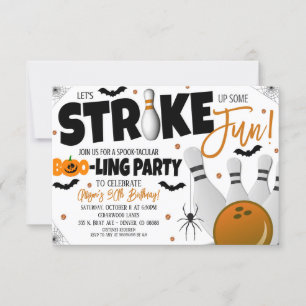 Invitación a la fiesta de bolos de Halloween