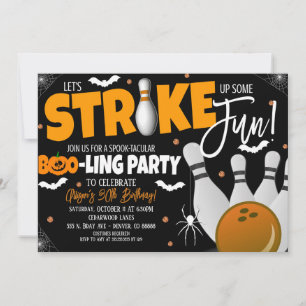 Invitación a la fiesta de bolos de Halloween